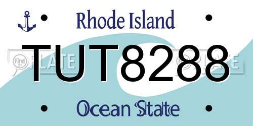 TUT8288 Rhode Island License Plate
