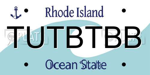 TUTBTBB Rhode Island License Plate
