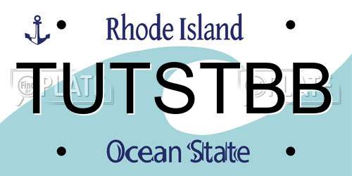 TUTSTBB Rhode Island License Plate