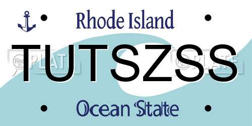 TUTSZSS Rhode Island License Plate