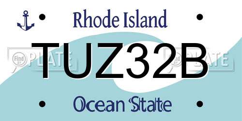 TUZ32B Rhode Island License Plate