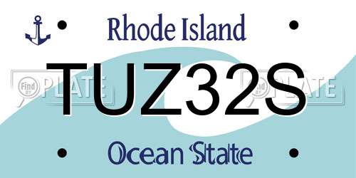 TUZ32S Rhode Island License Plate