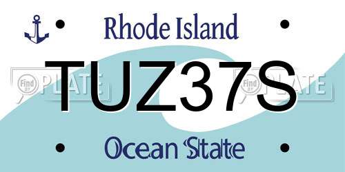TUZ37S Rhode Island License Plate