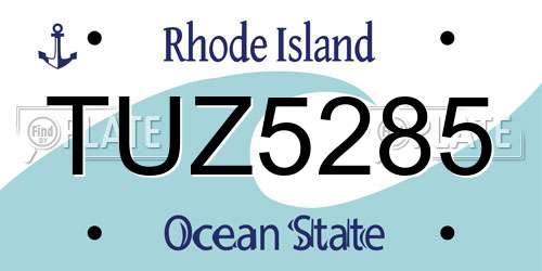 TUZ5285 Rhode Island License Plate