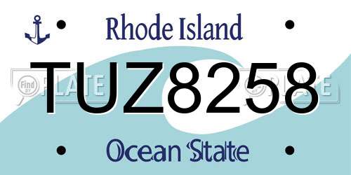 TUZ8258 Rhode Island License Plate