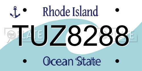 TUZ8288 Rhode Island License Plate