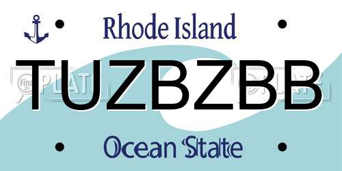 TUZBZBB Rhode Island License Plate