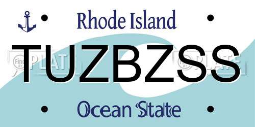 TUZBZSS Rhode Island License Plate