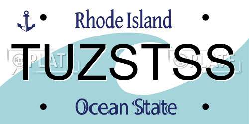 TUZSTSS Rhode Island License Plate