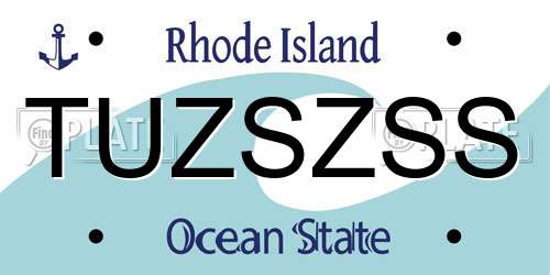 TUZSZSS Rhode Island License Plate