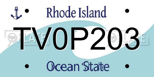 TV0P203 Rhode Island License Plate