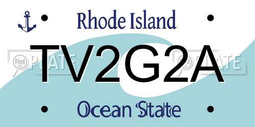 TV2G2A Rhode Island License Plate