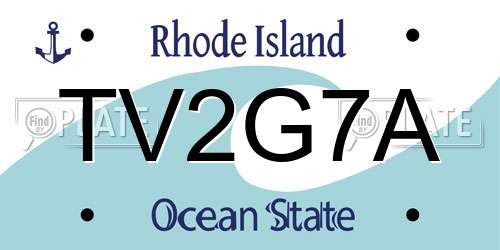 TV2G7A Rhode Island License Plate