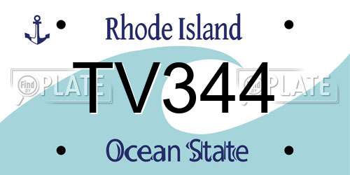 TV344 Rhode Island License Plate