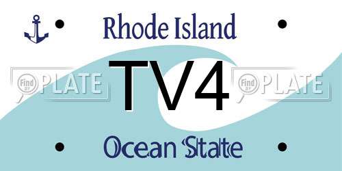 TV4 Rhode Island License Plate