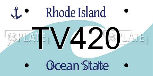 TV420 Rhode Island License Plate