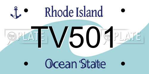 TV501 Rhode Island License Plate