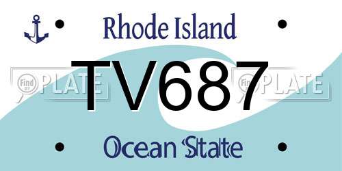 TV687 Rhode Island License Plate