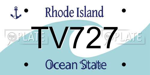TV727 Rhode Island License Plate