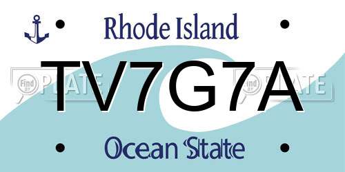 TV7G7A Rhode Island License Plate