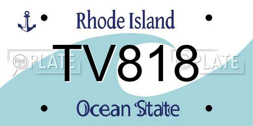 TV818 Rhode Island License Plate
