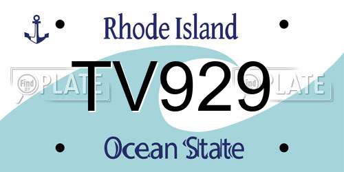 TV929 Rhode Island License Plate