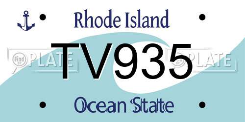 TV935 Rhode Island License Plate