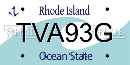TVA93G Rhode Island License Plate