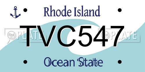 TVC547 Rhode Island License Plate