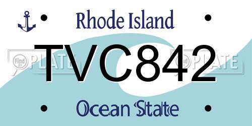 TVC842 Rhode Island License Plate