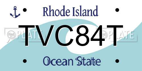 TVC84T Rhode Island License Plate