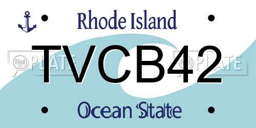 TVCB42 Rhode Island License Plate