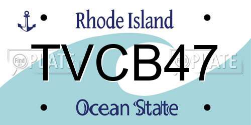 TVCB47 Rhode Island License Plate