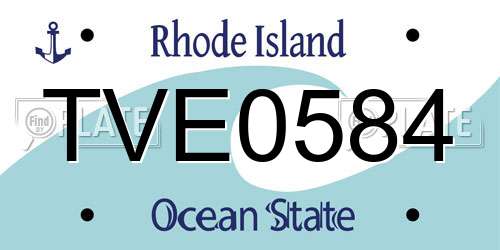 TVE0584 Rhode Island License Plate