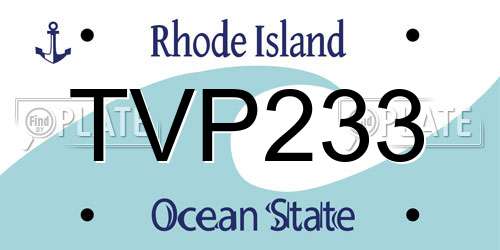 TVP233 Rhode Island License Plate