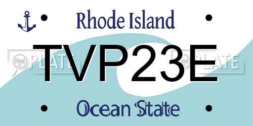 TVP23E Rhode Island License Plate