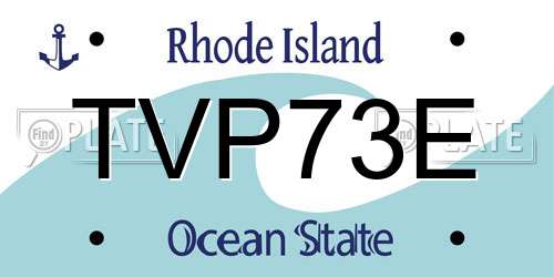 TVP73E Rhode Island License Plate