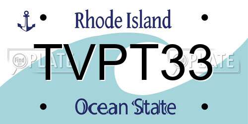 TVPT33 Rhode Island License Plate