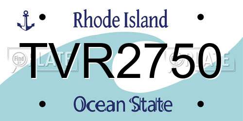 TVR2750 Rhode Island License Plate