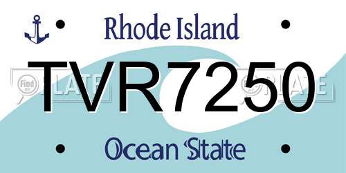 TVR7250 Rhode Island License Plate