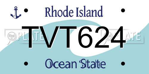 TVT624 Rhode Island License Plate