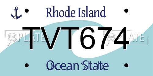 TVT674 Rhode Island License Plate