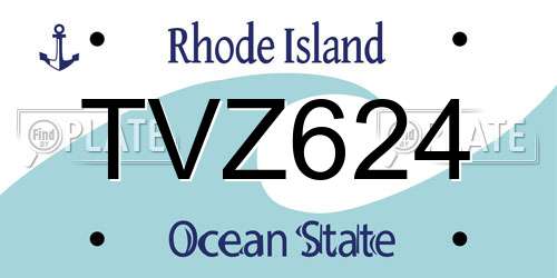 TVZ624 Rhode Island License Plate