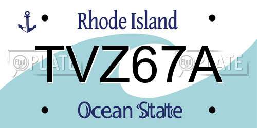 TVZ67A Rhode Island License Plate