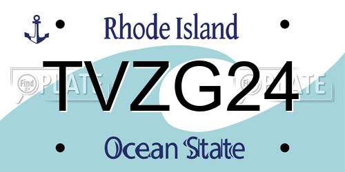 TVZG24 Rhode Island License Plate