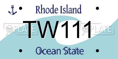 TW111 Rhode Island License Plate