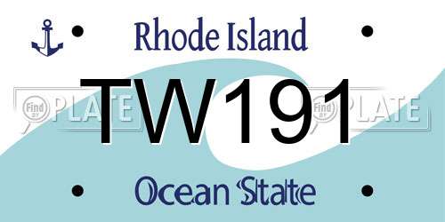 TW191 Rhode Island License Plate