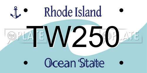 TW250 Rhode Island License Plate