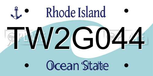 TW2G044 Rhode Island License Plate