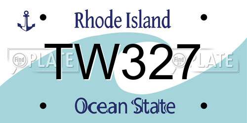 TW327 Rhode Island License Plate